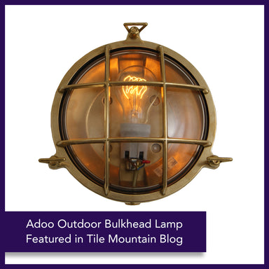Adoo Outdoor Bulkhead Lamp-Antique Brass | Nicholas Engert