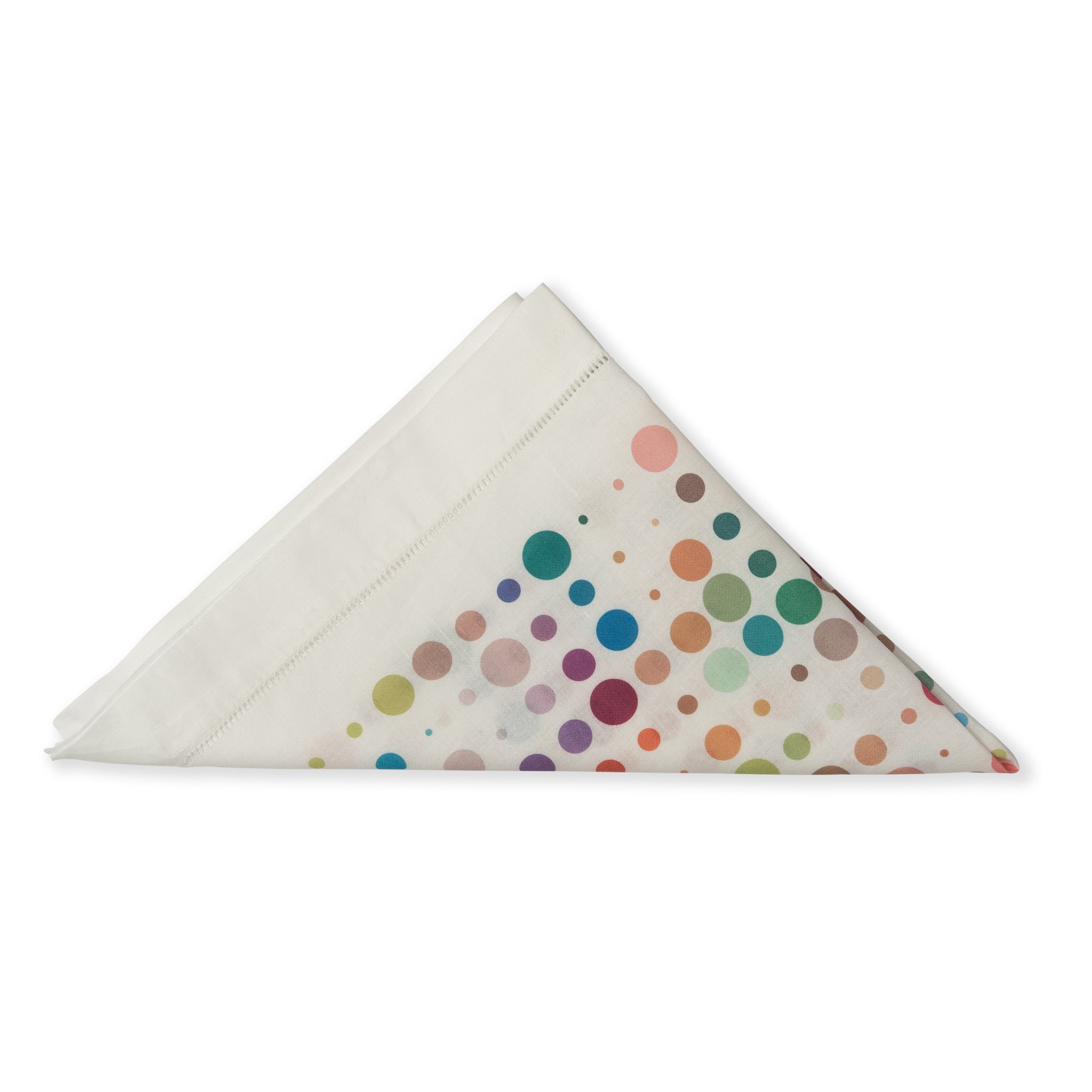 White Folded Linen Table Napkins With Printed Modern Confetti Pattern | Nicholas Engert Interiors