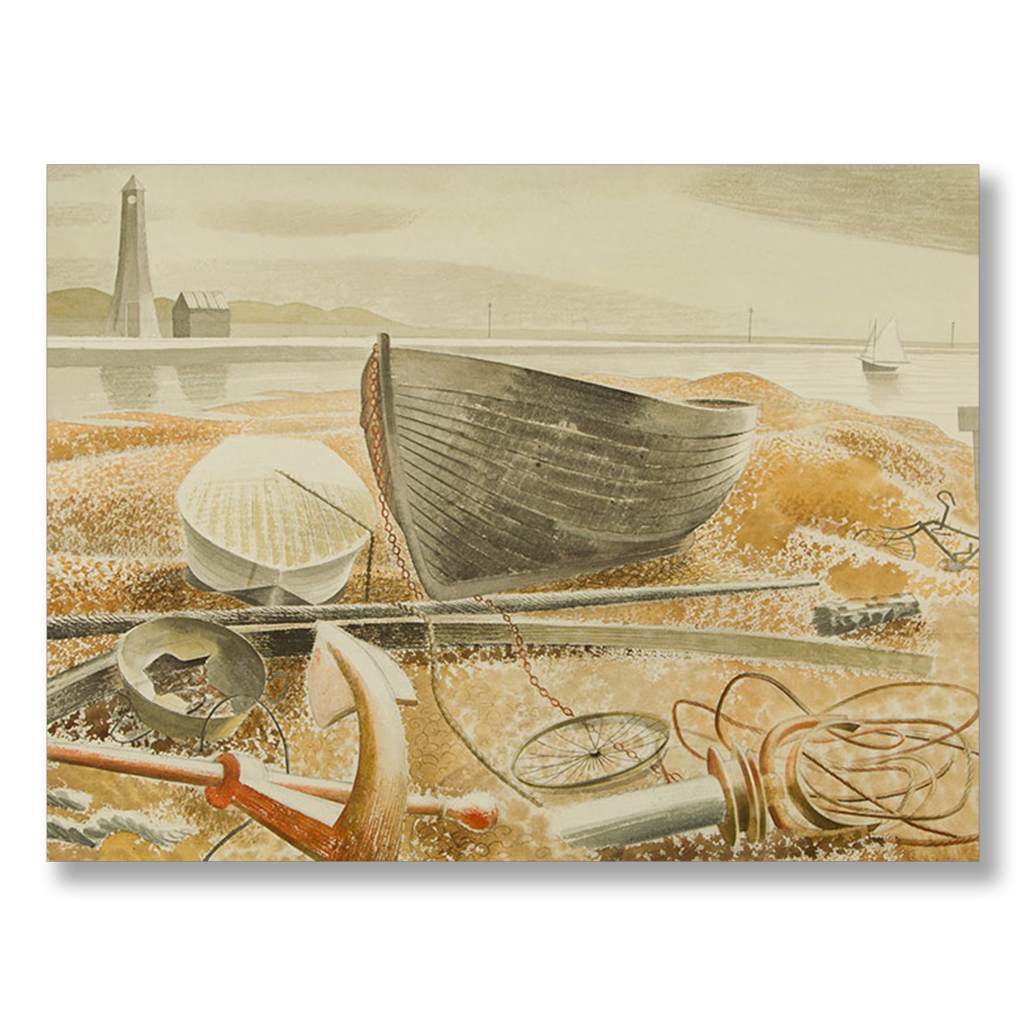 Anchor and Boats, Rye by Eric Ravilious