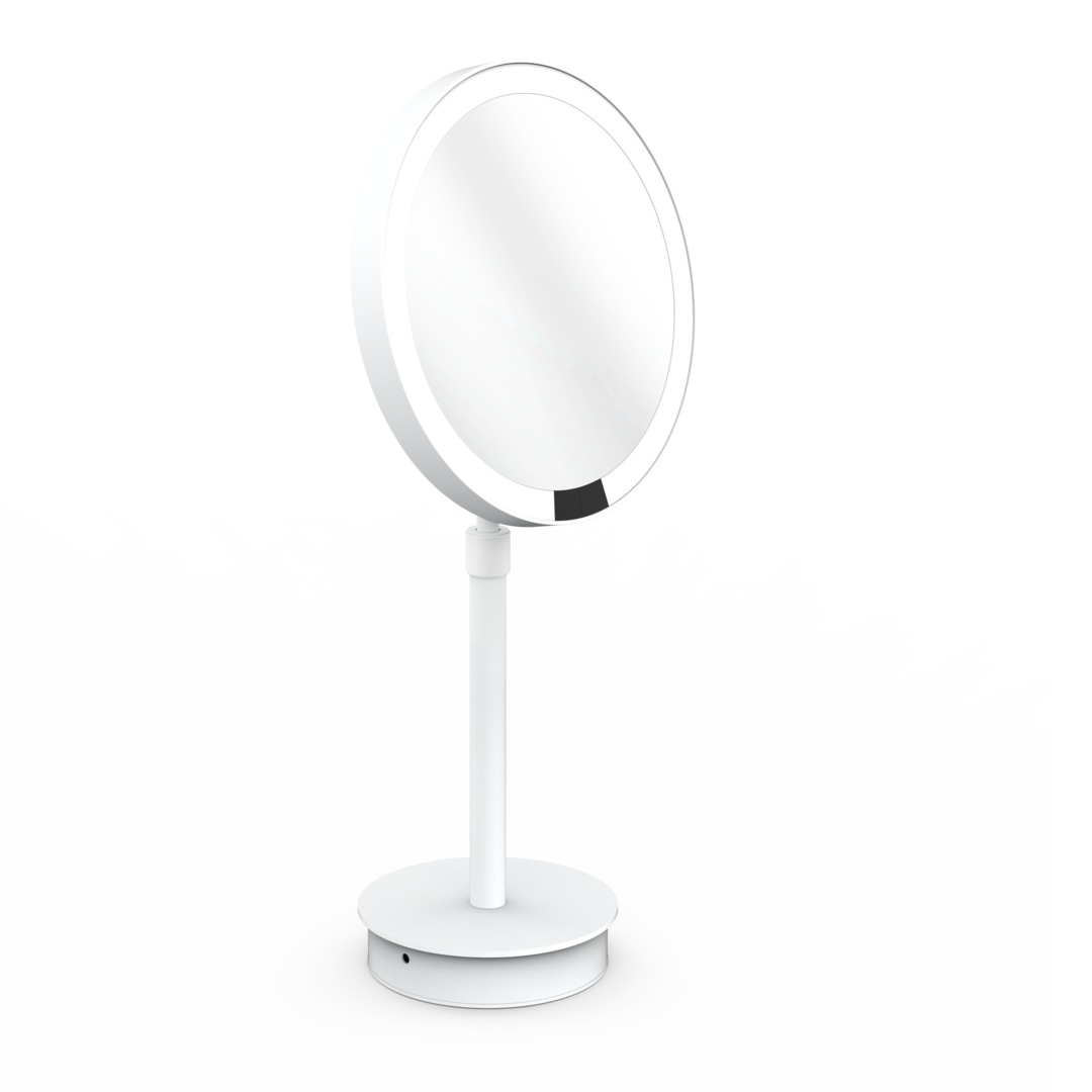 Rechargeable Cosmetic Magnifying Mirror in Matt White