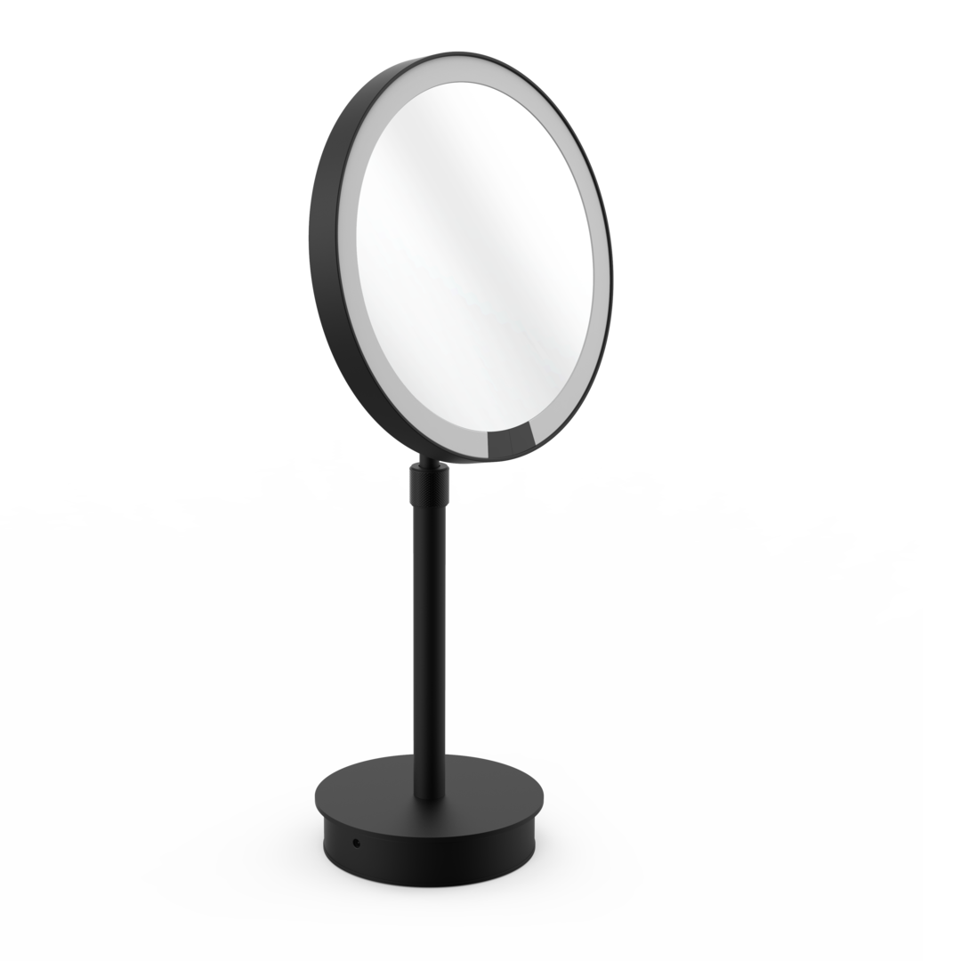 Rechargeable Cosmetic Magnifying Mirror in Matt Black