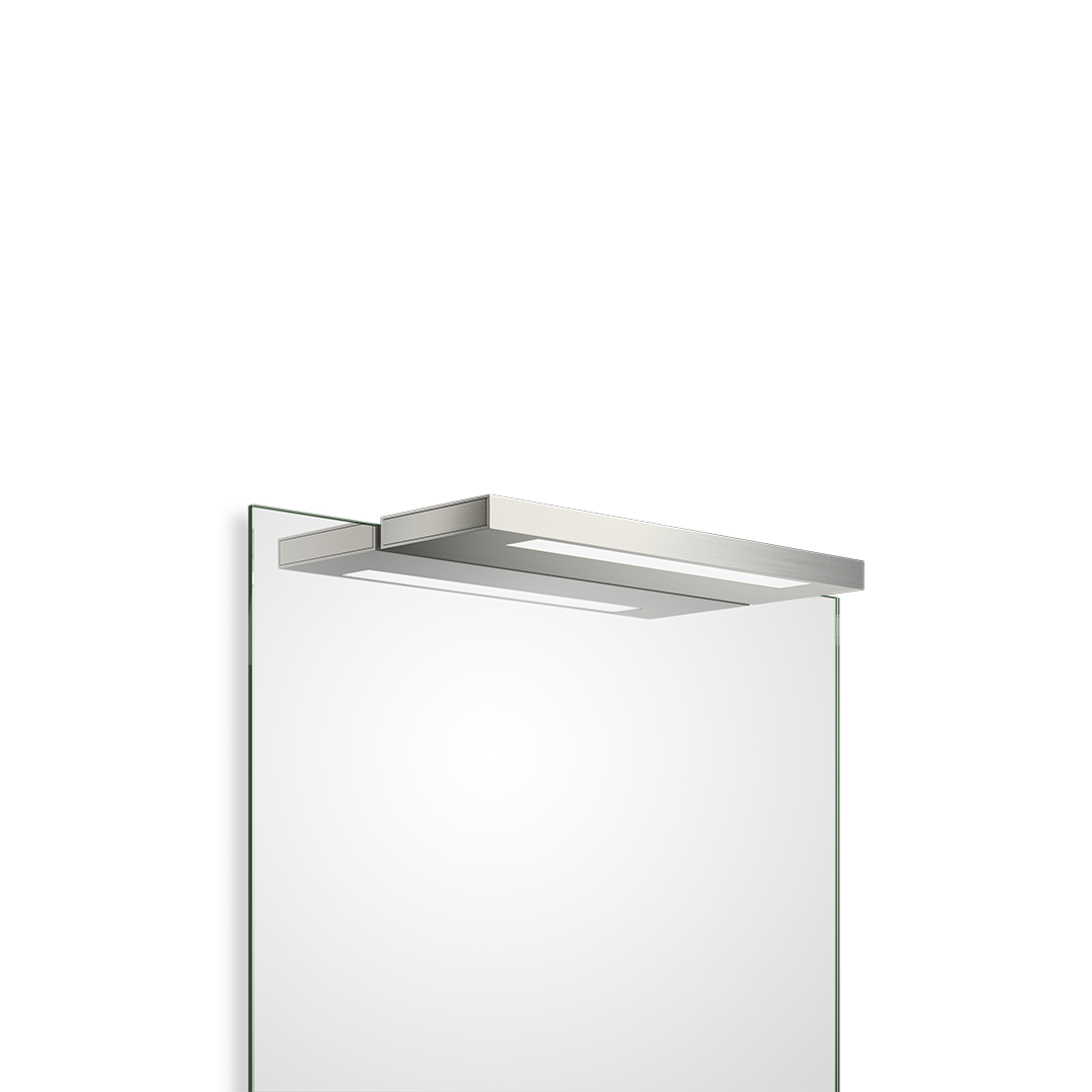 Bathroom Mirror Clip on Light in Satin Nickel