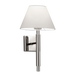 Baulmann polished nickel wall light with off-white chintz shade