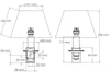 Library Single Arm Wall Light-Nickel-Dimensions