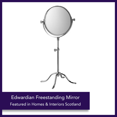 Edwardian Style Chrome Bathroom Shaving Mirror on Stand