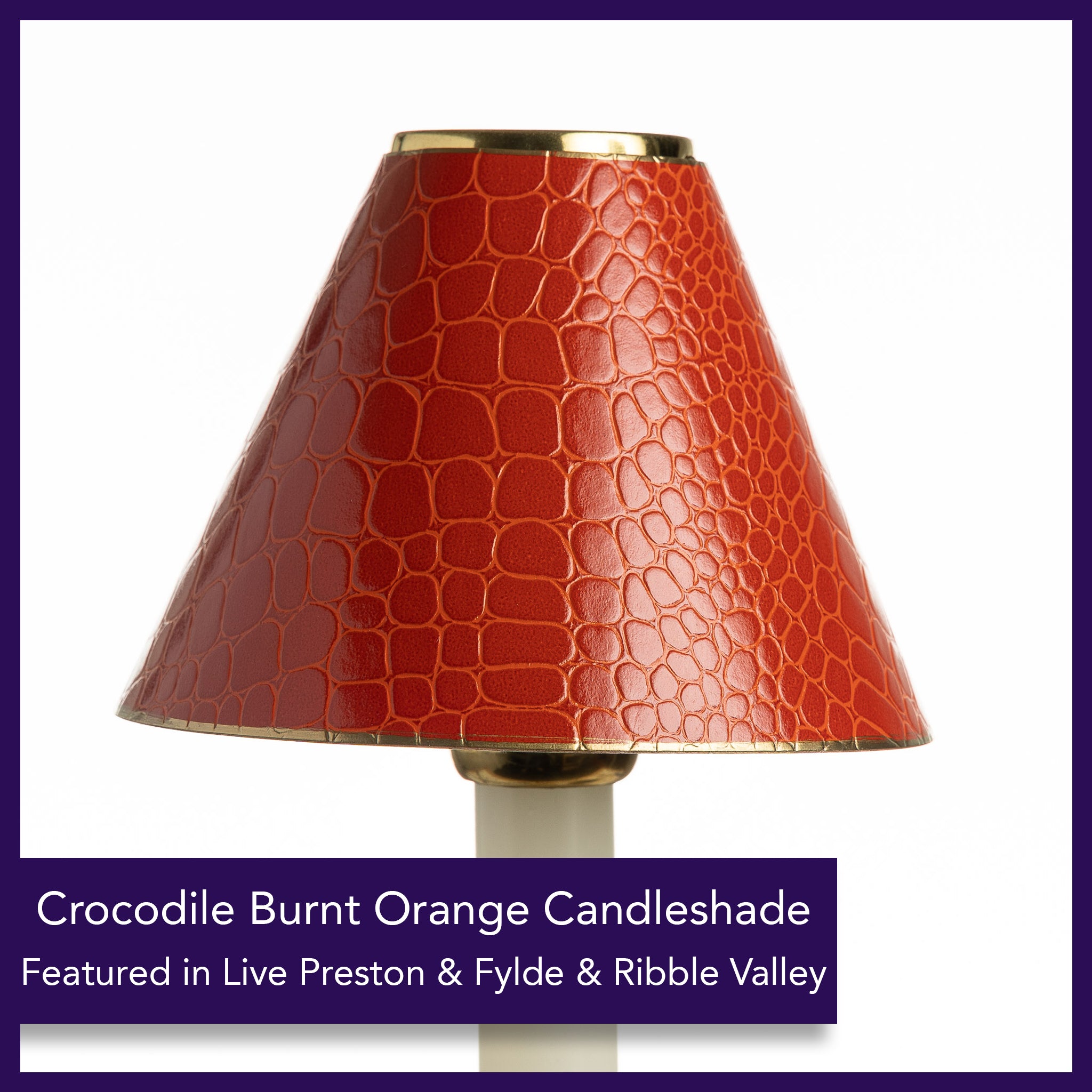Candle Shade-Printed Card-Crocodile-Burnt Orange | Nicholas Engert Interiors