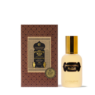 frankincense & myrrh eau de Parfum bottle and packaging