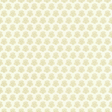 A block-print floral wallpaper pattern, India in Golden Yellow.