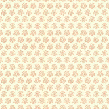 A block-print floral wallpaper pattern, India in Rusty Red.
