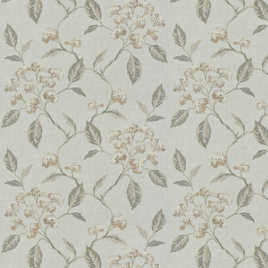 image of embroidered floral fabric in grey and white