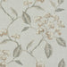 detail of embroidered floral fabric in grey and white