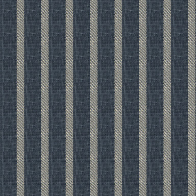 image of striped upholstery fabric in indigo colour way