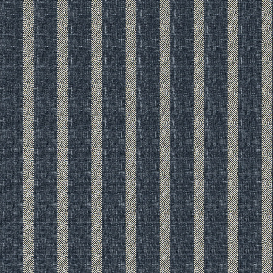 image of striped upholstery fabric in indigo colour way