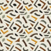 fabric with abstract pattern in browns on cream background