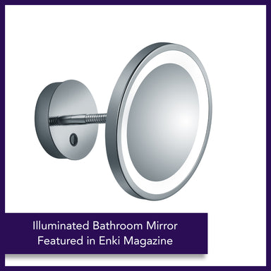 Round Bathroom Chrome Mirror with LED Light