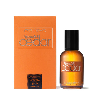 Spanish Cedar eau de Parfum bottle and packaging