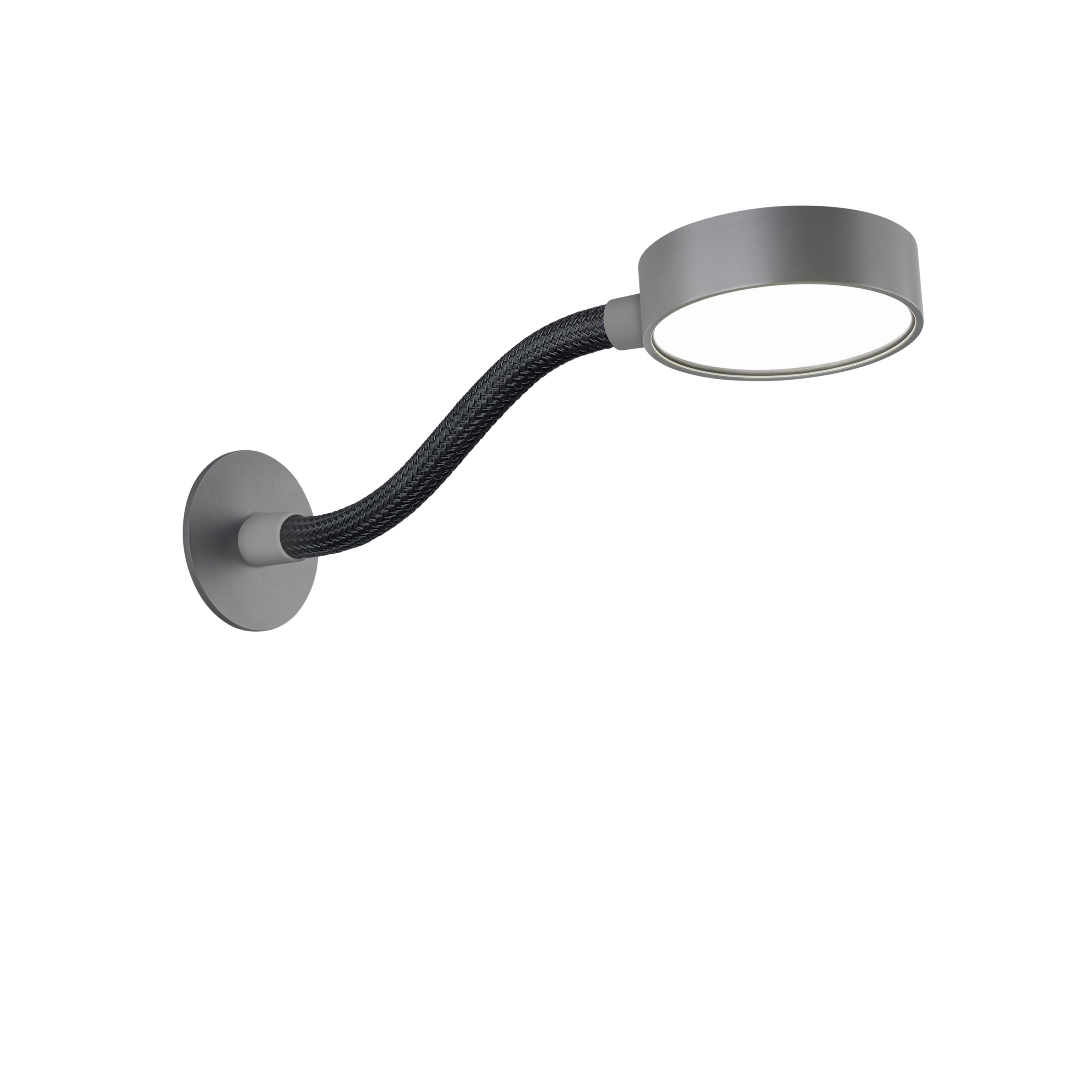 Wall Mounted Adjustable Reading Light in Taupe & Black