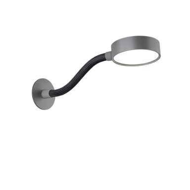 Wall Mounted Adjustable Reading Light in Taupe & Black