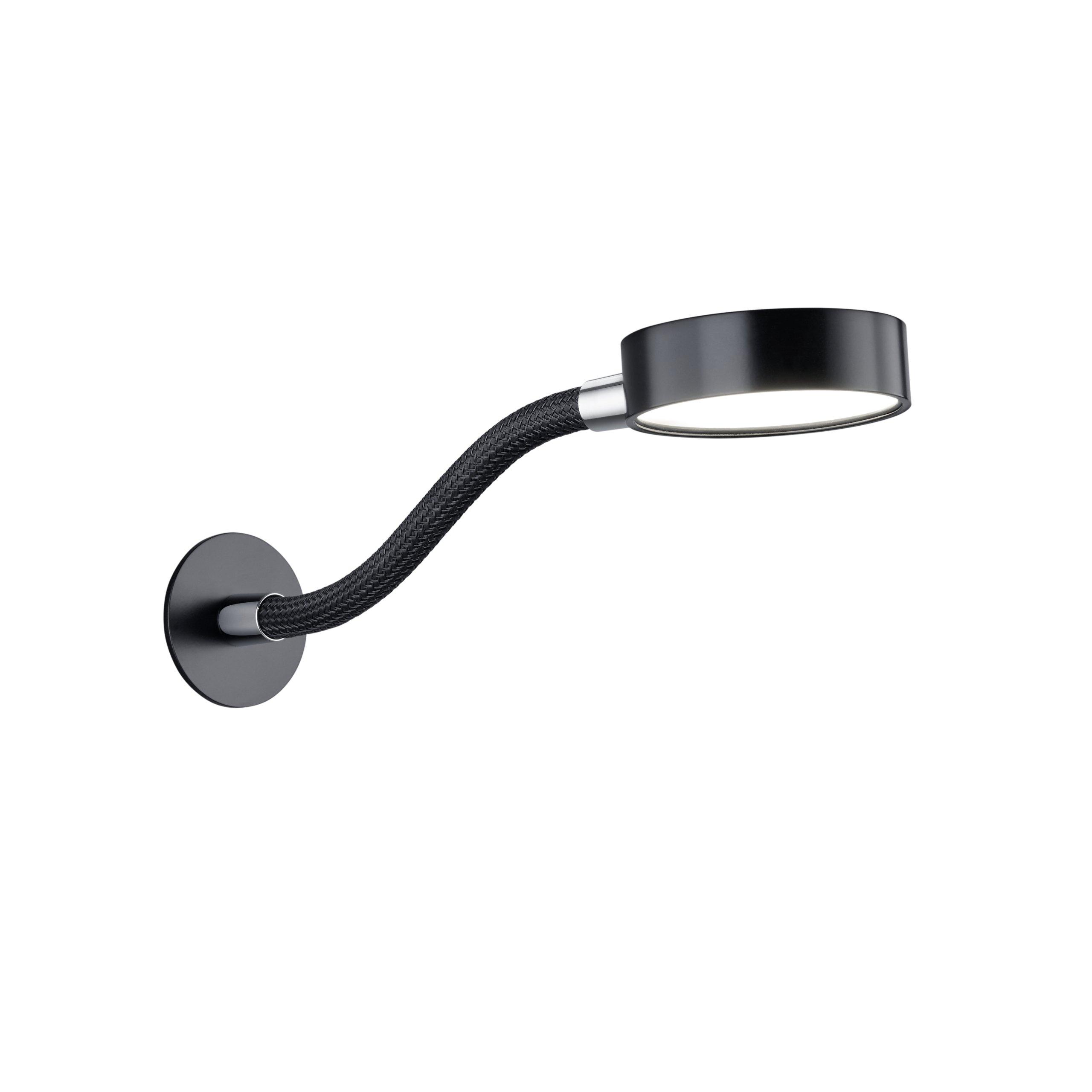 Wall Mounted Adjustable Reading Light in Black with Black Arm