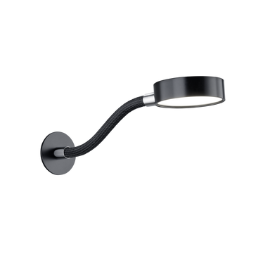 Wall Mounted Adjustable Reading Light in Black with Black Arm