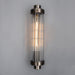 Retro Bathroom wall light fixture in Antique Silver on a grey background