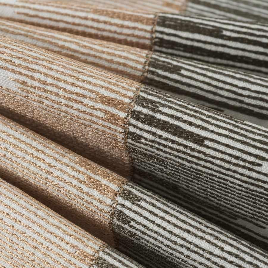 Gianni Embroidered Striped Fabric - Cognac