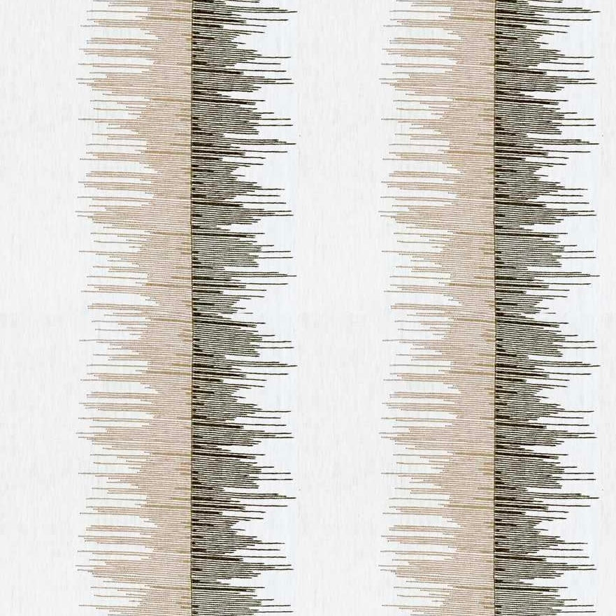 Gianni Embroidered Striped Fabric - Cognac