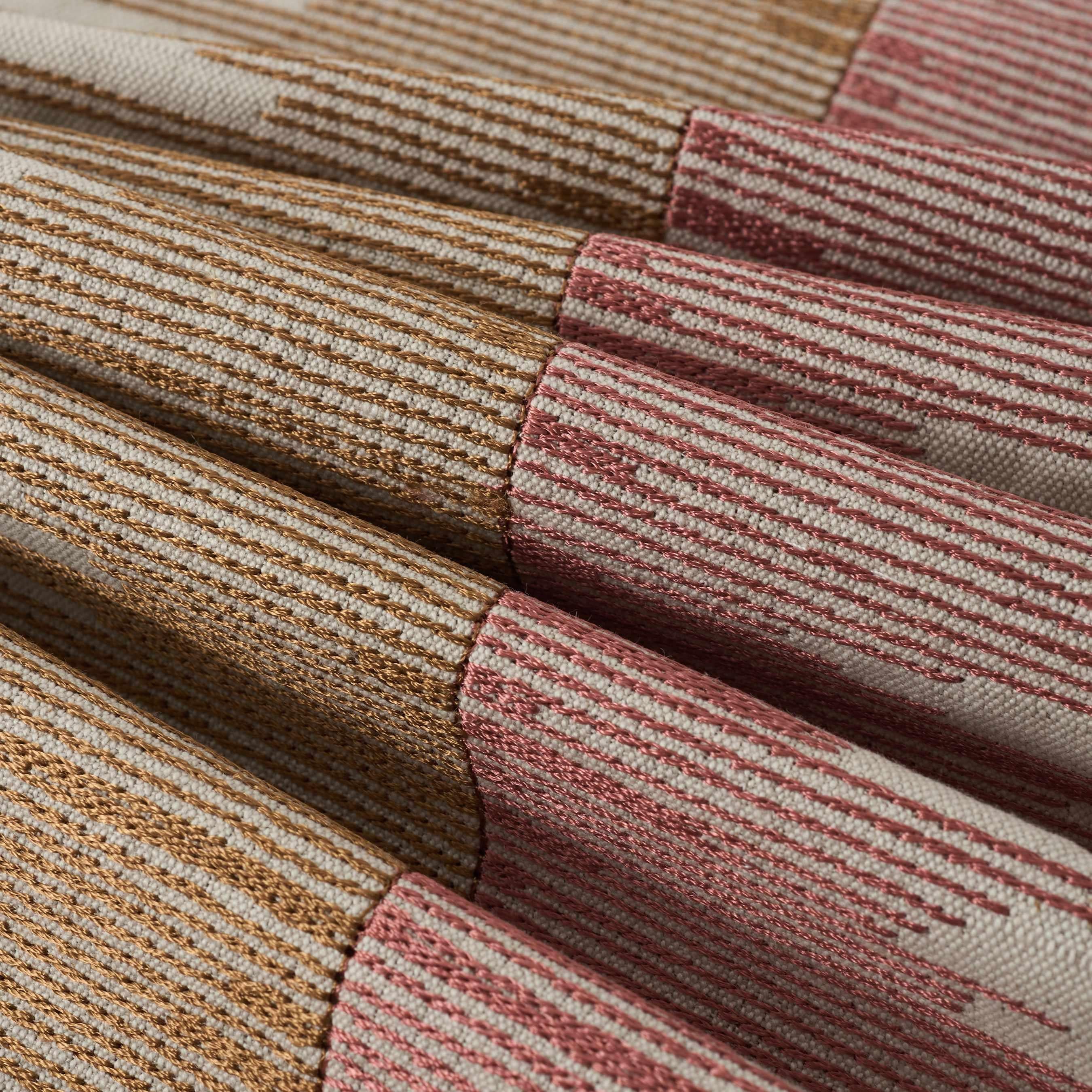 Gianni Embroidered Striped Fabric - Cinnamon