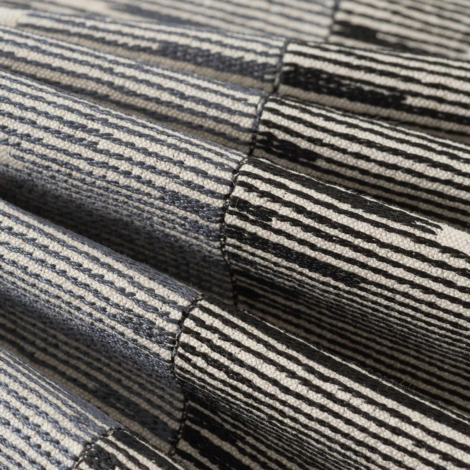 Gianni Embroidered Striped Fabric - Indigo