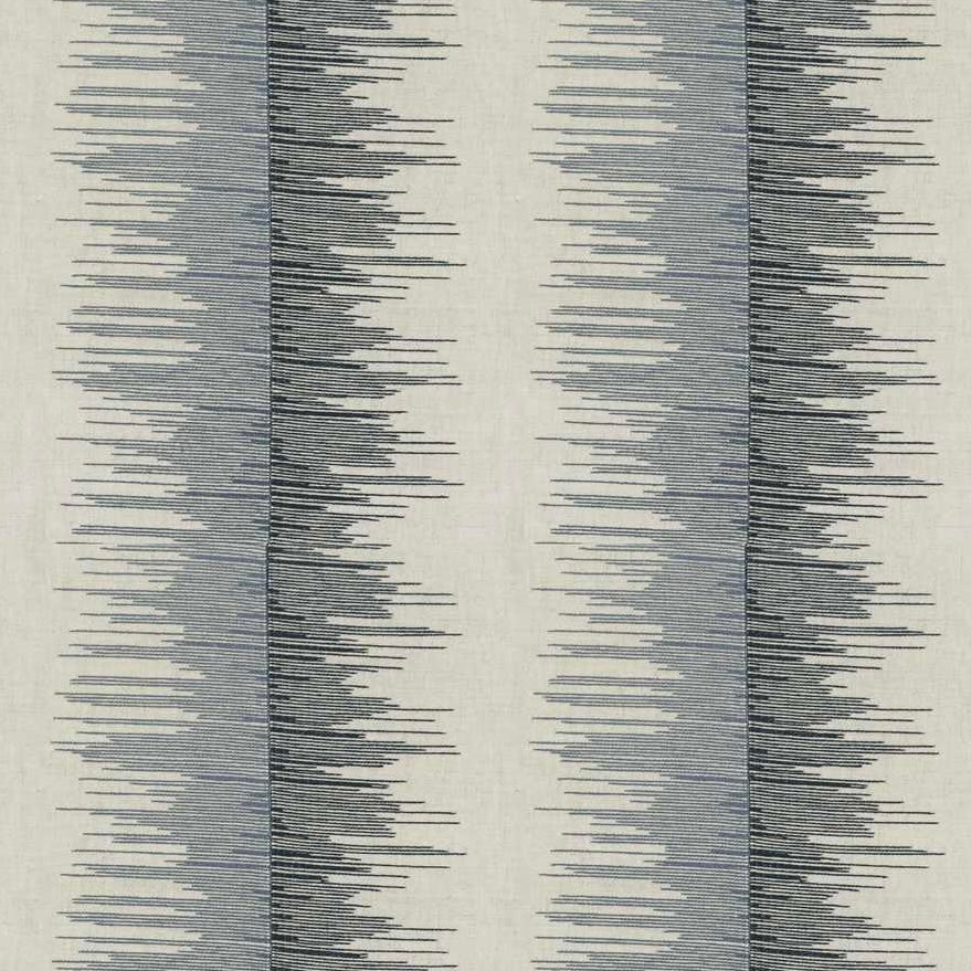 Gianni Embroidered Striped Fabric - Indigo