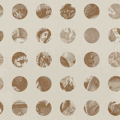 Wallpaper of circular illustrations on a beige background