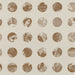 Wallpaper of circular illustrations on a beige background