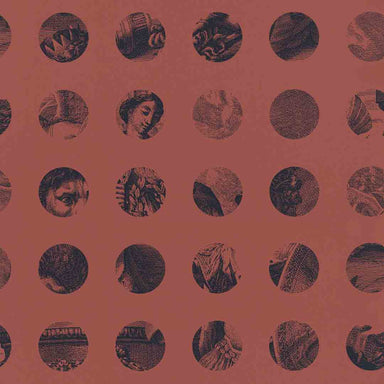 Wallpaper of circular illustrations on a pink background