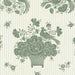 Decorative wallpaper with floral and bird pattern on a striped background