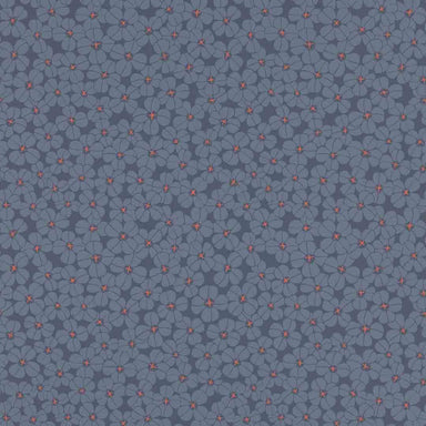 Pattern of small flowers on a indigo blue background