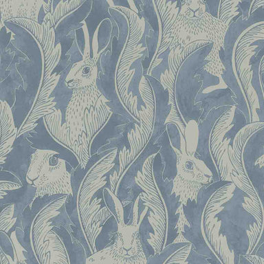 Wallpaper design of hares and leaves
