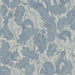 Patterned wallpaper with blue squirrels and leaves on a beige background