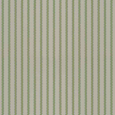 A close-up of a wallpaper pattern featuring vertical olive green dotted stripes on a warm beige background.
