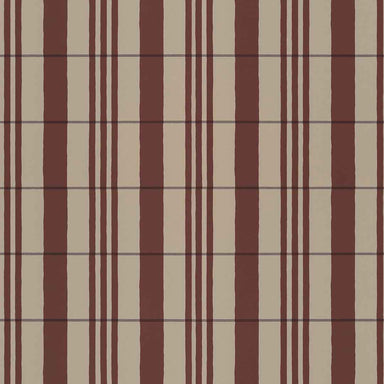 Pattern of vertical brown and beige stripes on a checkered background