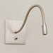 Brushed nickel LED reading wall light with goose neck arm