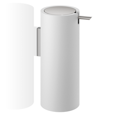 Wall Mounted White and Stainless Steel Soap Dispenser