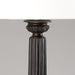 Bronze column lamp with laminated cream shade detail