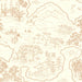 A illustrated travel map wallpaper pattern, Voyage 1929 in Cinnamon.