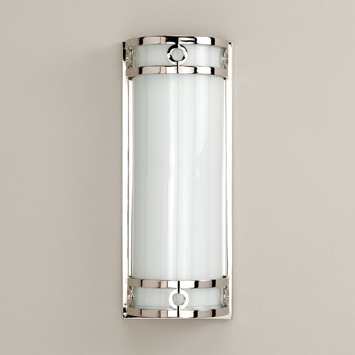 Nickel and glass art deco style wall light