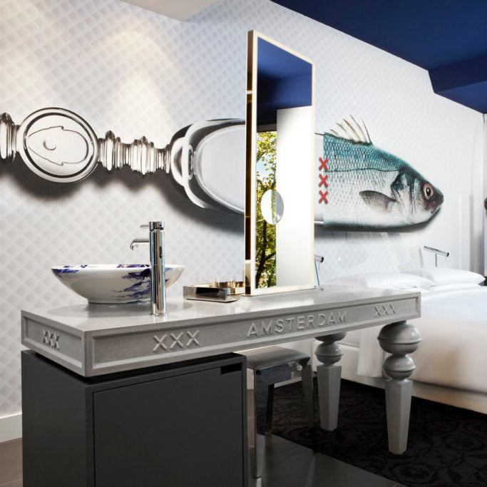 Baulmann illuminated mirror installed at Andaz Amsterdam