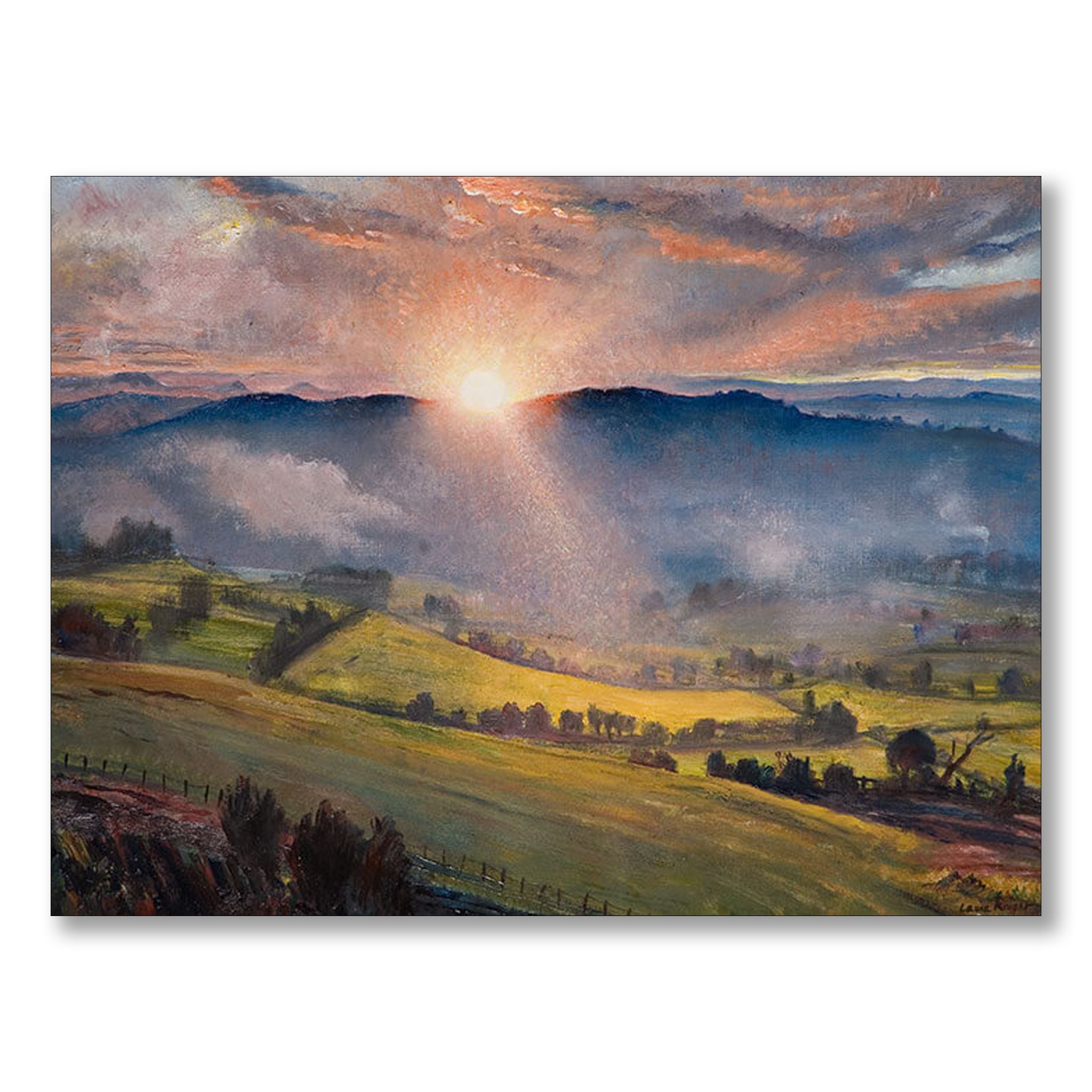 Sunset Greeting Card by Laura Knight