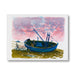Greetings Card of Blue Boat at Aldeburgh Beach, 1999 by Bernard Cheese