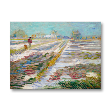 Christmas Card of landscape with snow by Van Gogh
