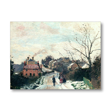 Christmas Card rural scene with snow by Camille Pissaro