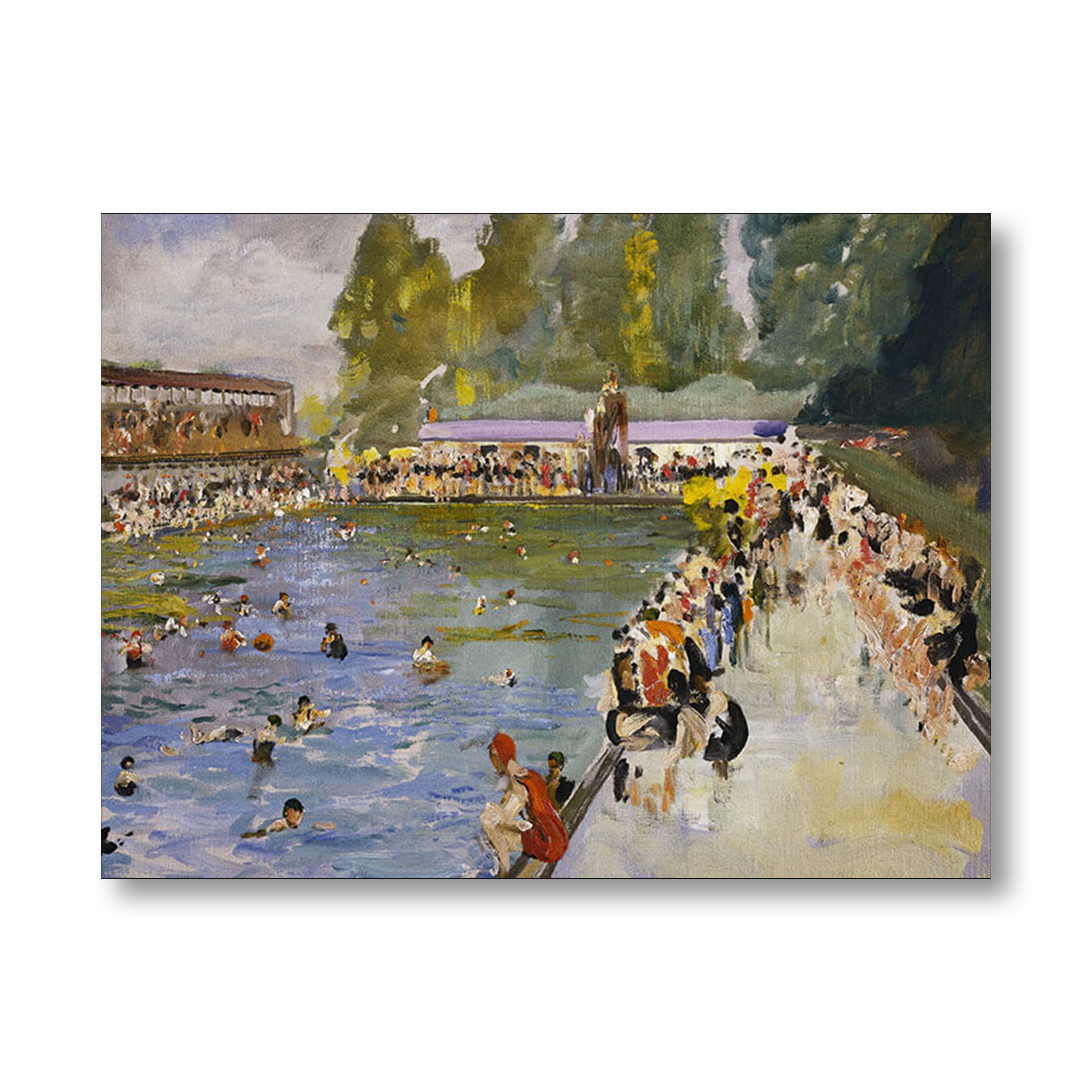 Greeting card of Chiswick Baths 1929 by John Lavery
